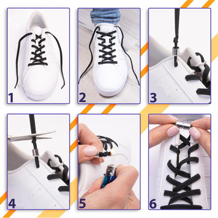 Elastyczne sznurówki do butów bez wiązania pomarańczowe  S017