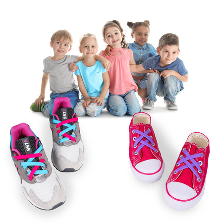Płaskie dziecięce sznurówki bez wiązania do butów dziecięcych