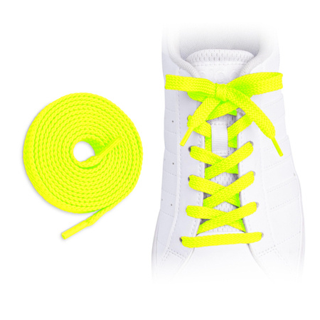 Sznurówki płaskie do butów 7 mm - neonowe zółte